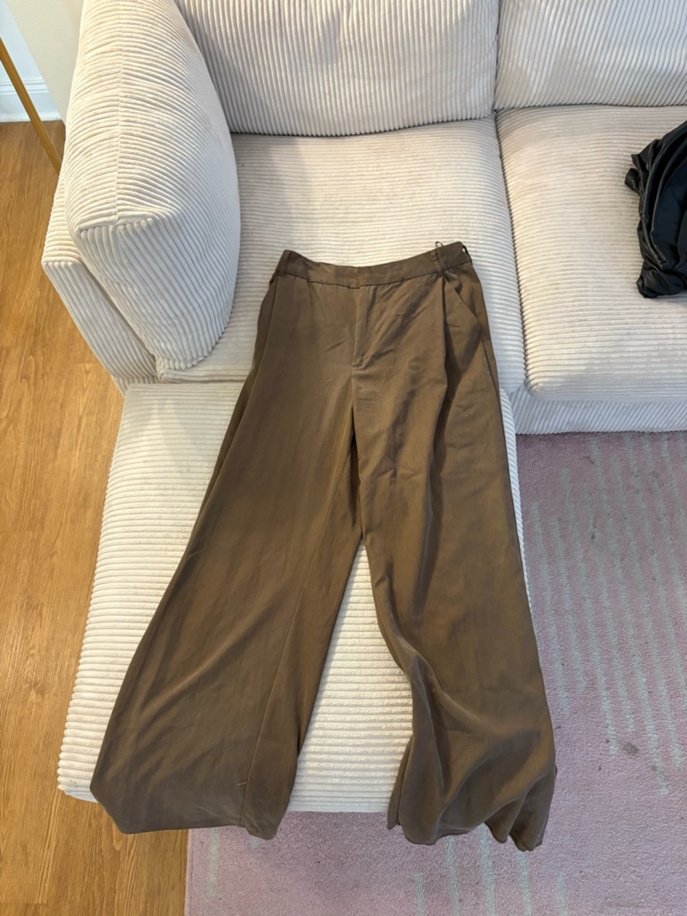 Zara Brown High-Waist Wide Leg Trousers